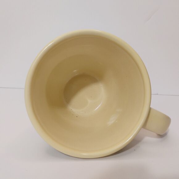 Vtg Roscher Ambiance Coffee Mugs Stoneware Green Cream Floral Leaves Cups - Picture 5 of 12